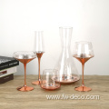 elegant wine glass decanter with gold plating bottom